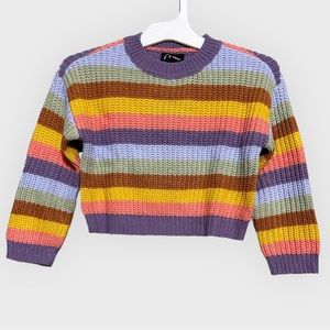 Art Class - Girl’s Multi-color Knit Crewneck Sweater